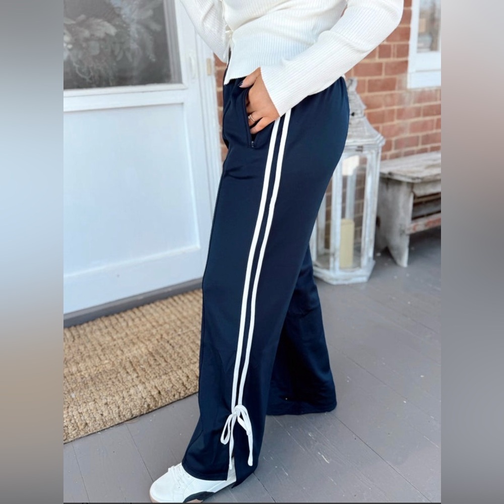 Le Lis Navy Bow Track Pants